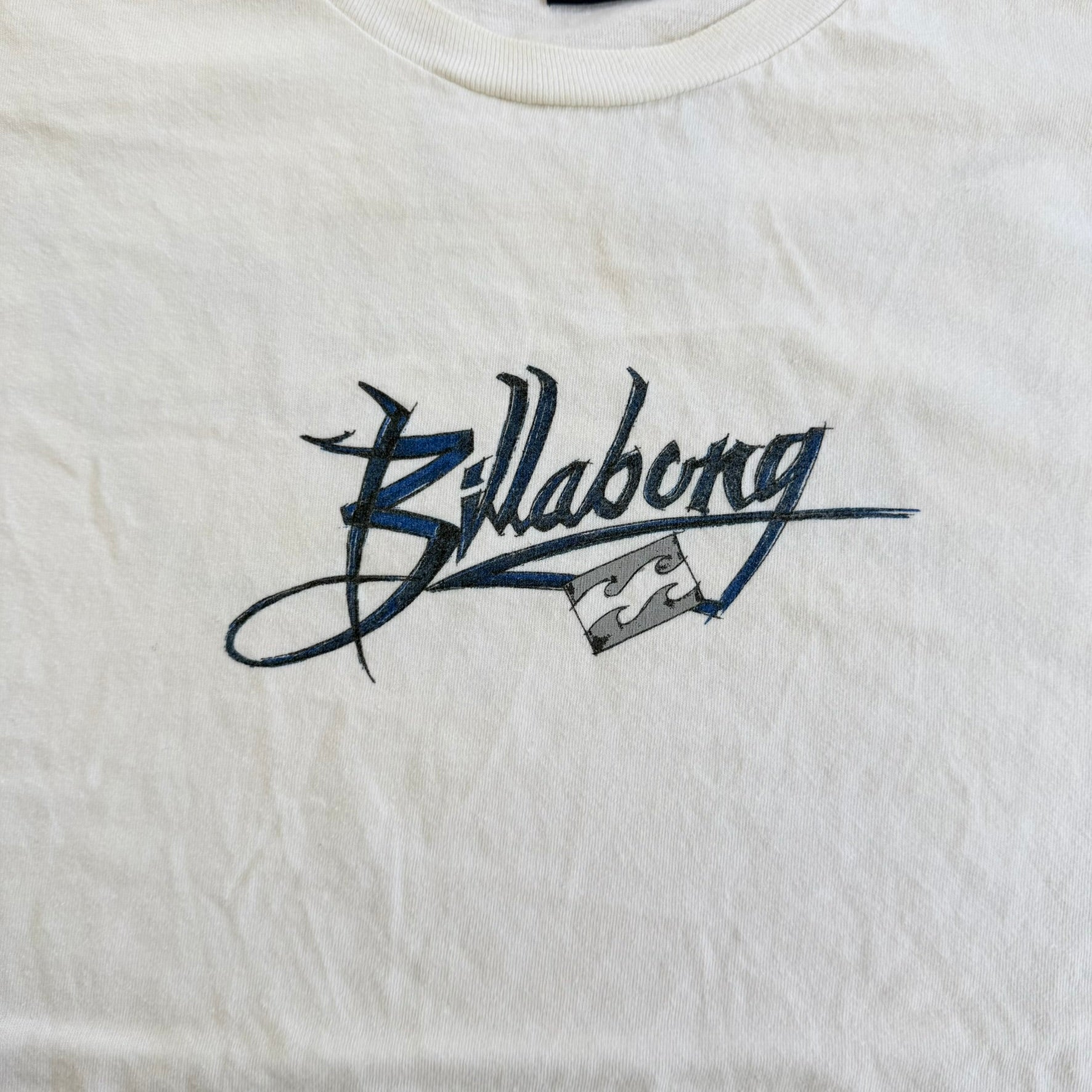 J- Vintage Billabong Logo Text Graphic Tee - L