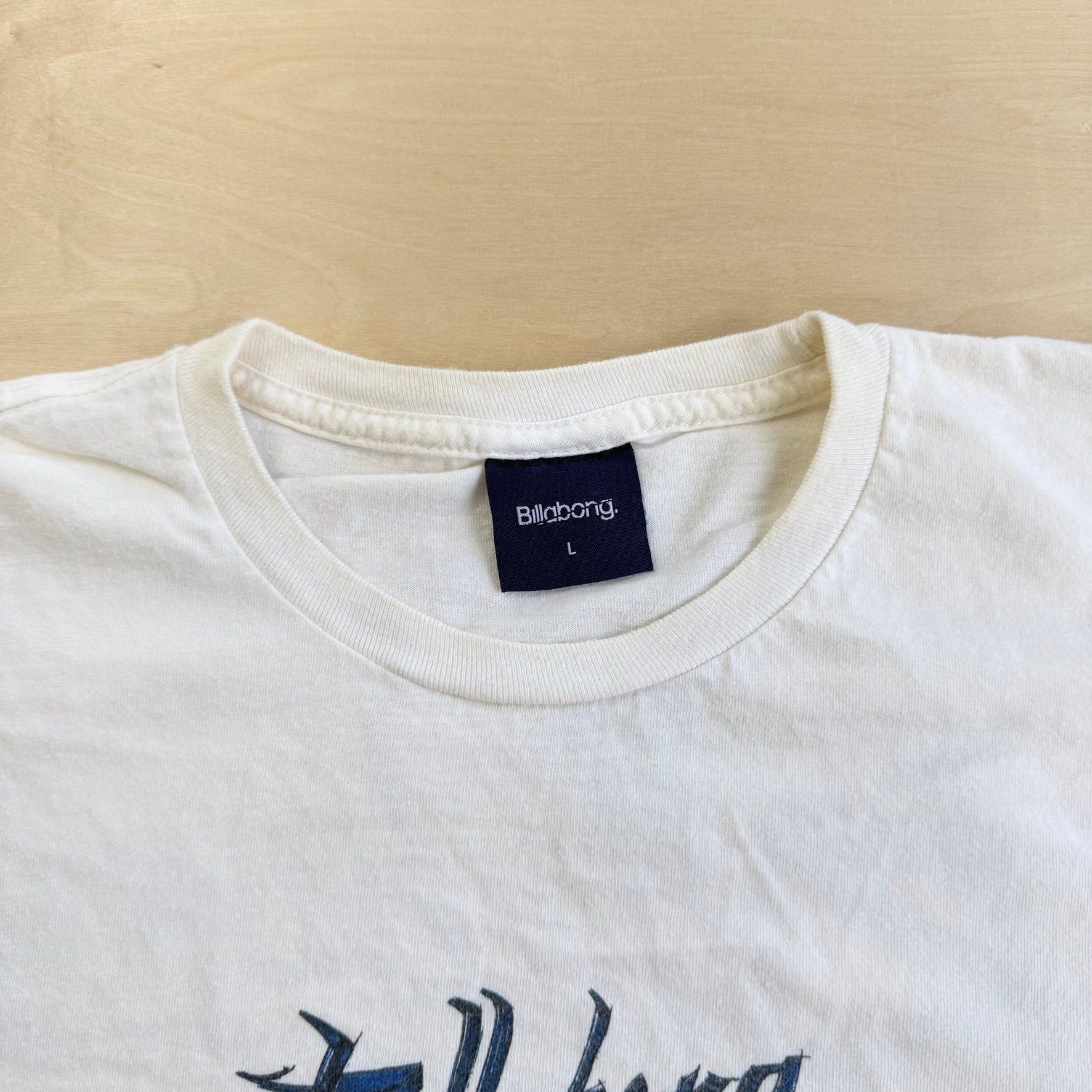 J- Vintage Billabong Logo Text Graphic Tee - L