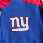 J- Vintage '11 New York Giants NFL Super Bowl Champs Embroidered Patches Zip Up Sweatshirt Jacket - 2XL