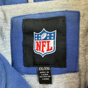 J- Vintage '11 New York Giants NFL Super Bowl Champs Embroidered Patches Zip Up Sweatshirt Jacket - 2XL