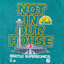 Load image into Gallery viewer, F- Vintage Seattle Supersonics NBA Logo 7 Hanes Heavyweight Tag Crewneck
