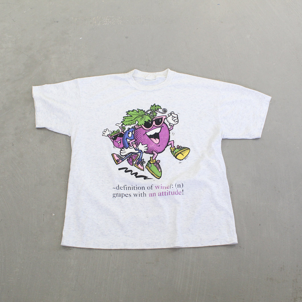 F- Vintage Grape With An Attitude Humor Single Stitch Tee