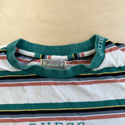 J- Guess Originals Embroidered Text Striped Tee - L