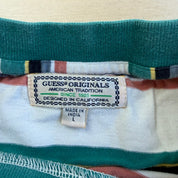 J- Guess Originals Embroidered Text Striped Tee - L