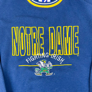 F- Vintage University Of Notre Dame Fighting Irish Logo 7 Embroidered Logo & Text Crewneck