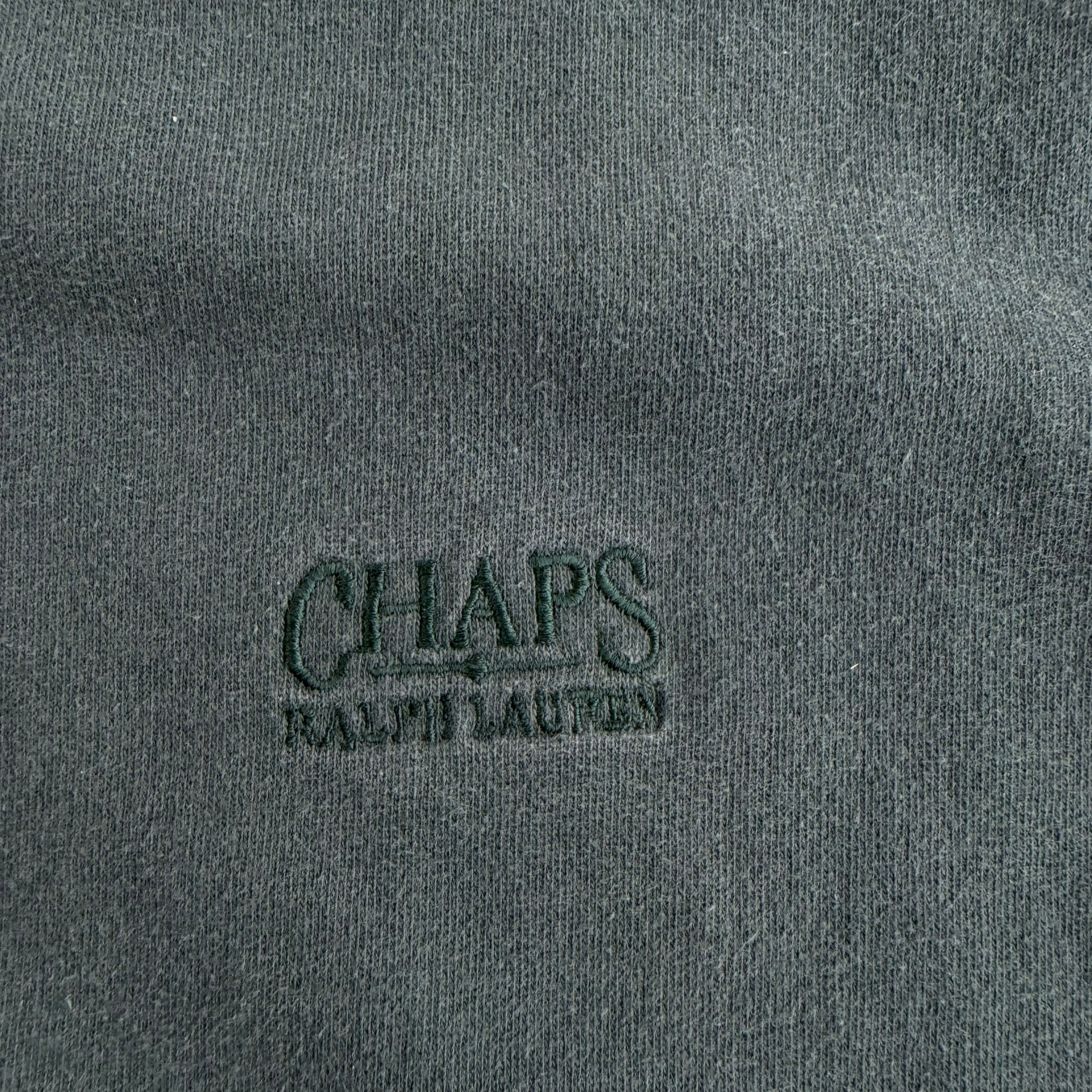 J- Vintage 90s Chaps RL Embroidered Logo Dark Green Crewneck - XL