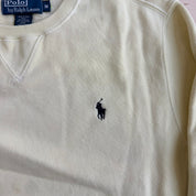 J- Vintage 90s Polo RL Embroidered Logo Yellow Crewneck - M