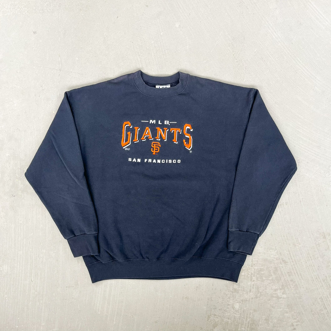 F- Vintage San Francisco Giants MLB Lee Embroidered Logo & Text Crewneck
