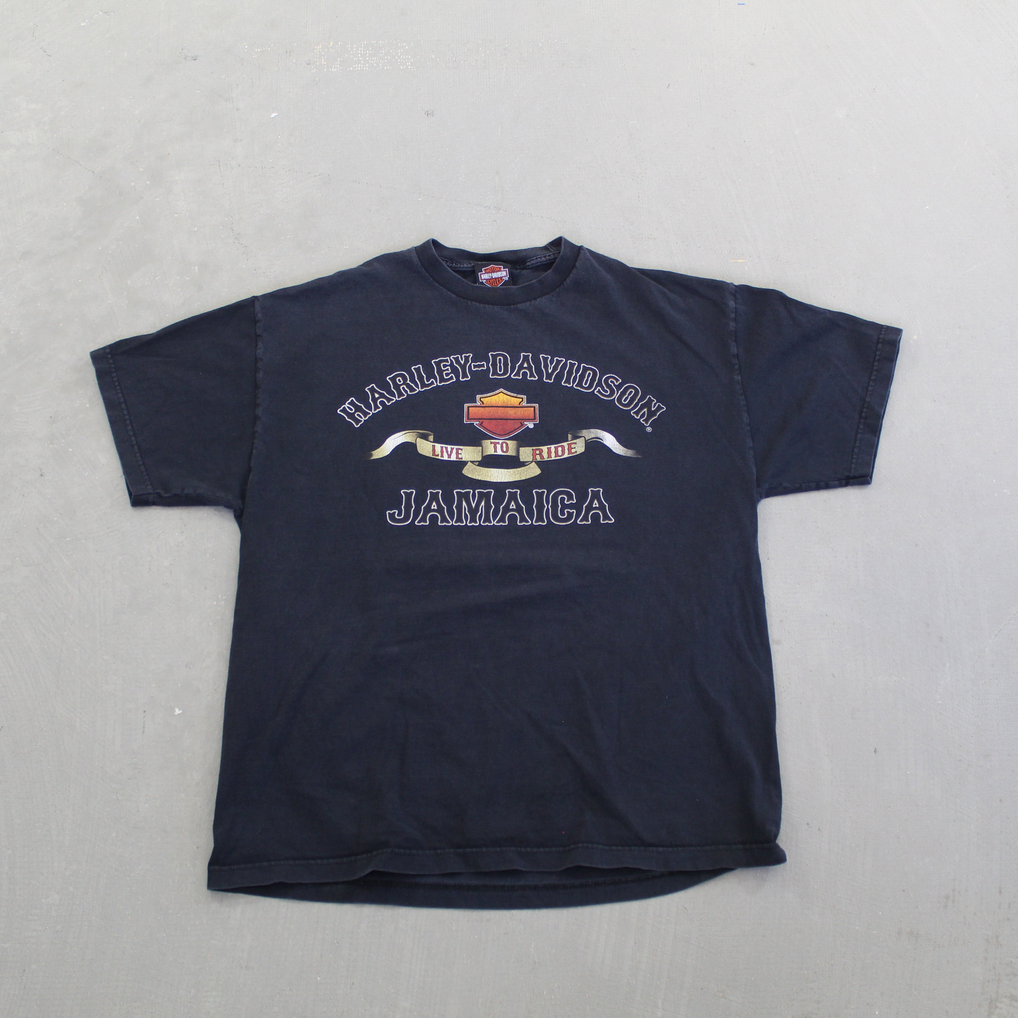 F- Vintage Harley Davidson Live To Ride Jamaica Tee