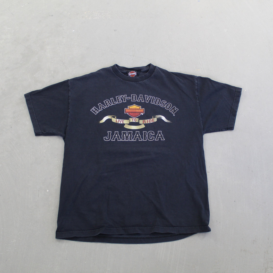 F- Vintage Harley Davidson Live To Ride Jamaica Tee
