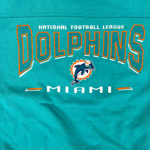 F- Vintage Miami Dolphins NFL Lee Embroidered Logo & Text Crewneck