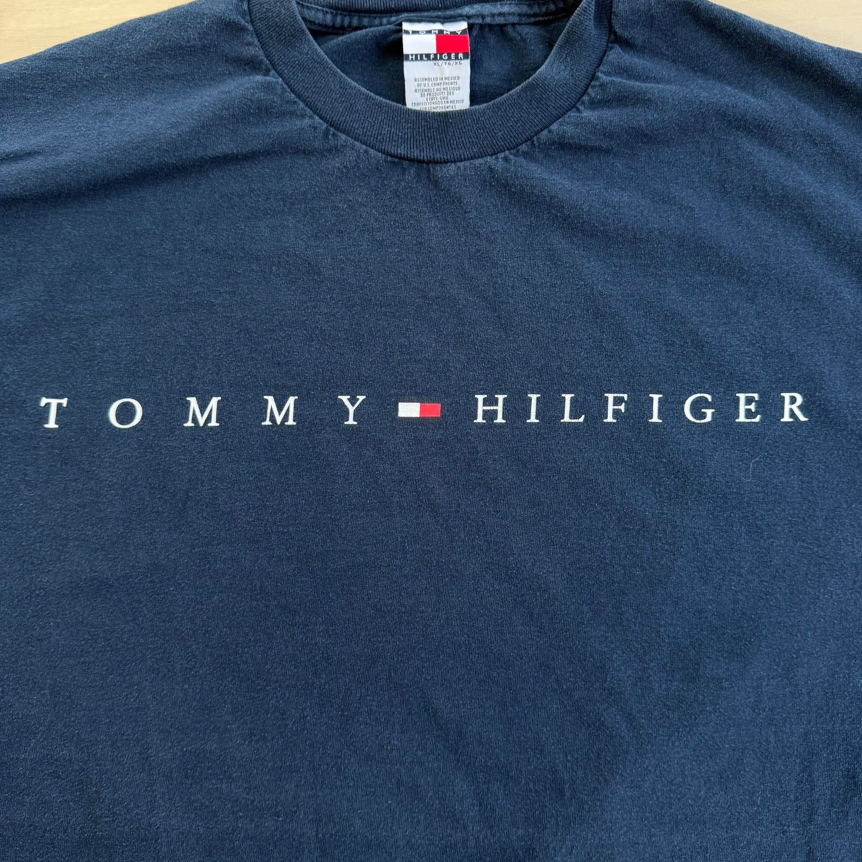 J- Vintage Tommy Hilfiger Text Graphic Tee - XL