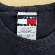 J- Vintage Tommy Jeans Text Graphic Long Sleeve Tee - M