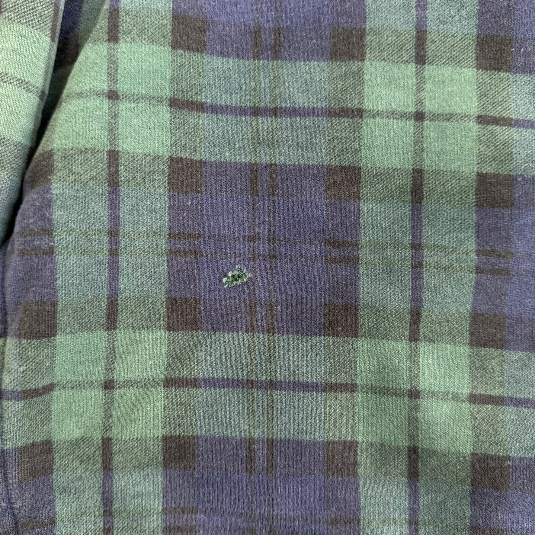 J- Vintage 90s Polo RL All Over Plaid Navy/Green Hoodie - XL