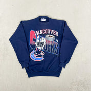 F- Vintage Vancouver Canucks NHL Waves Logo Crewneck