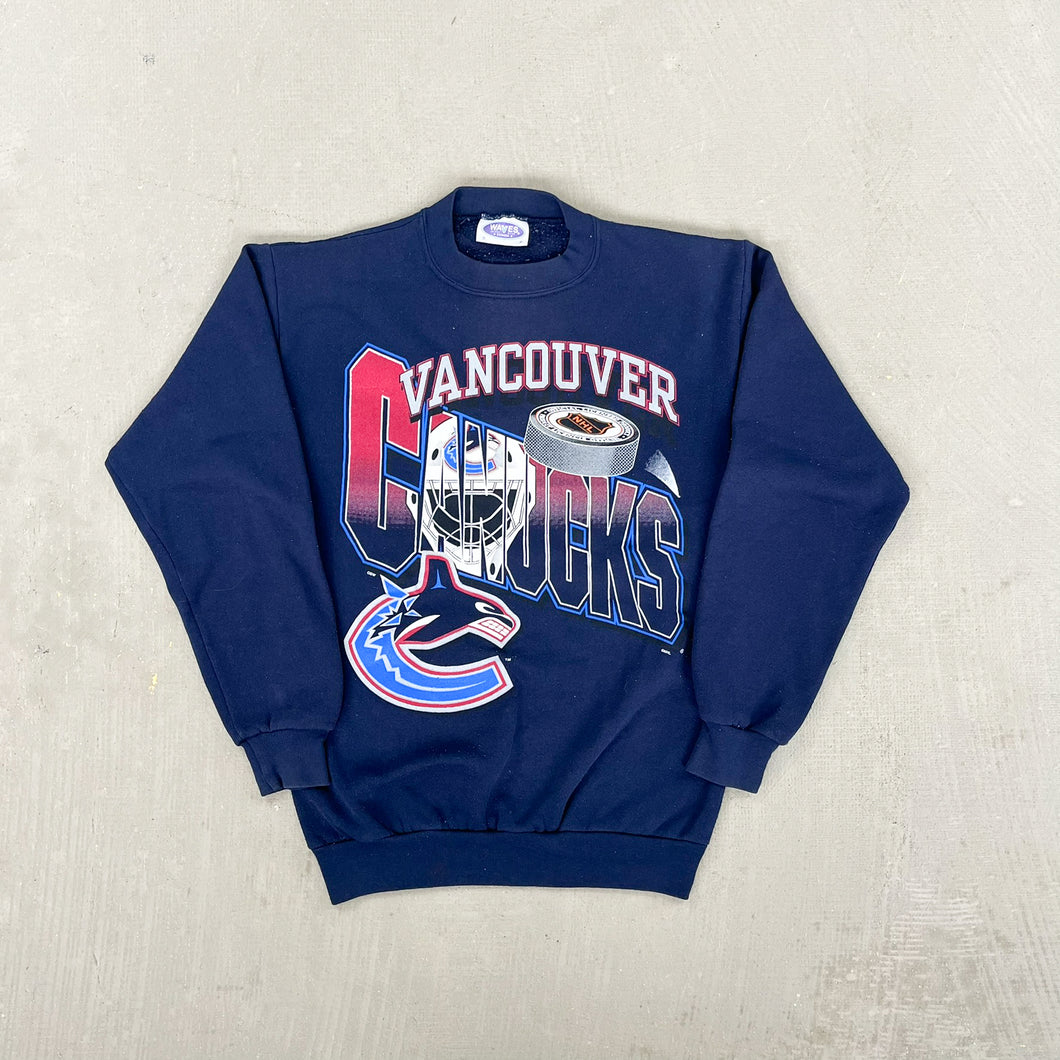 F- Vintage Vancouver Canucks NHL Waves Logo Crewneck