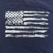 J- Vintage Polo Ralph Lauren USA Flag Graphic Ringer Tee - Youth XL (fits Adult S)