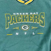 F- Vintage Green Bay Packers NFL Lee Embroidered Logo & Text Crewneck