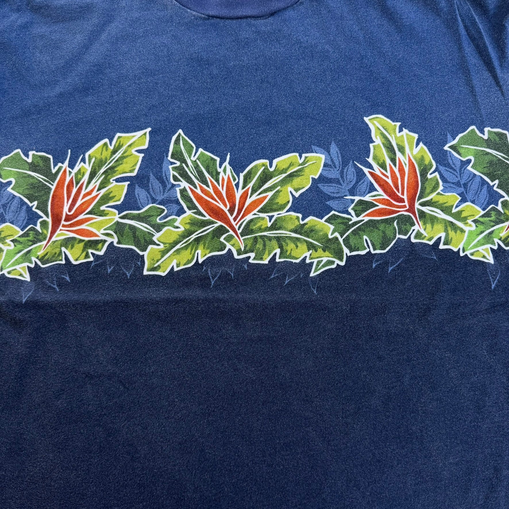 J- Vintage Nautica Flowers Two Tone Graphic Made In USA Tee - XL
