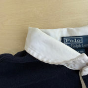 J- Vintage 90s Polo RL Embroidered Logo Fleece Lined Long Sleeve Rugby Shirt - XL