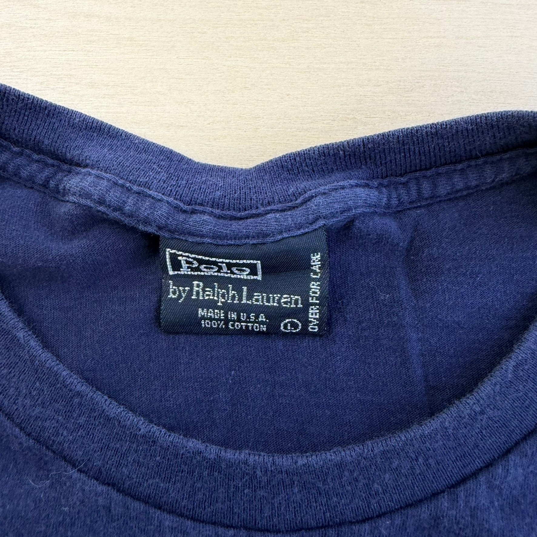 J- Vintage Polo Ralph Lauren Embroidered Bear Made In USA Single Stitch Pocket Tee - L