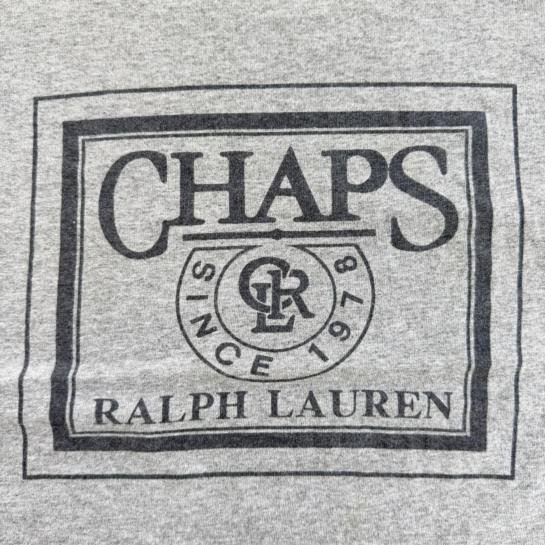 J- Vintage Ralph Lauren Chaps Text Graphic Tee - S