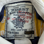 J- Vintage 00s Polo RL Embroidered Rugby Player & Text Long Sleeve Rugby Shirt - Youth L (fits Adult S)