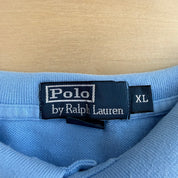 J- Vintage 90s Polo RL Embroidered Logo Baby Blue Polo Shirt - XL