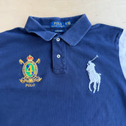 J- Vintage 10s Polo RL Big Pony Royal Crest Embroidered Logo Navy Polo Shirt - XL