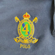 J- Vintage 10s Polo RL Big Pony Royal Crest Embroidered Logo Navy Polo Shirt - XL