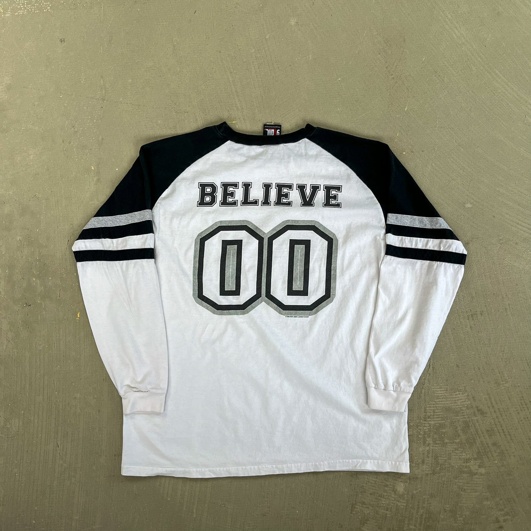 F- Vintage '99 Cher Believe Text Tour Long Sleeve Raglan Tee