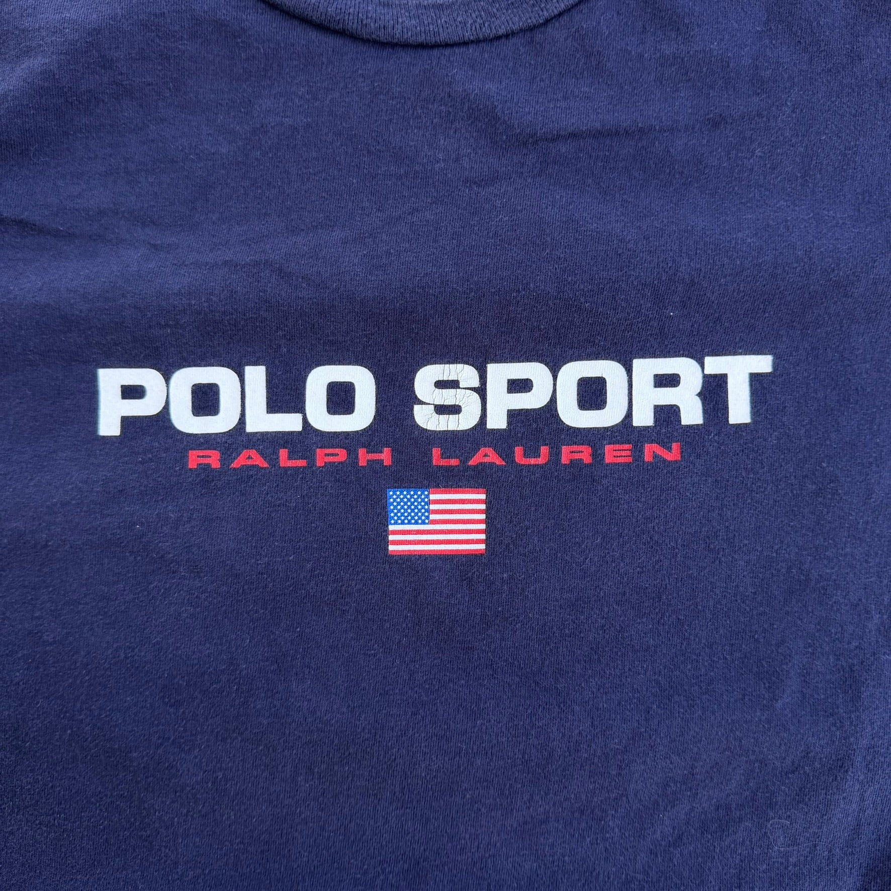 J- Vintage Polo Sport Ralph Lauren Text Graphic Tee - XL