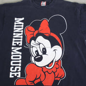 F- Vintage Disney Minnie Mouse Text & Graphic Tee