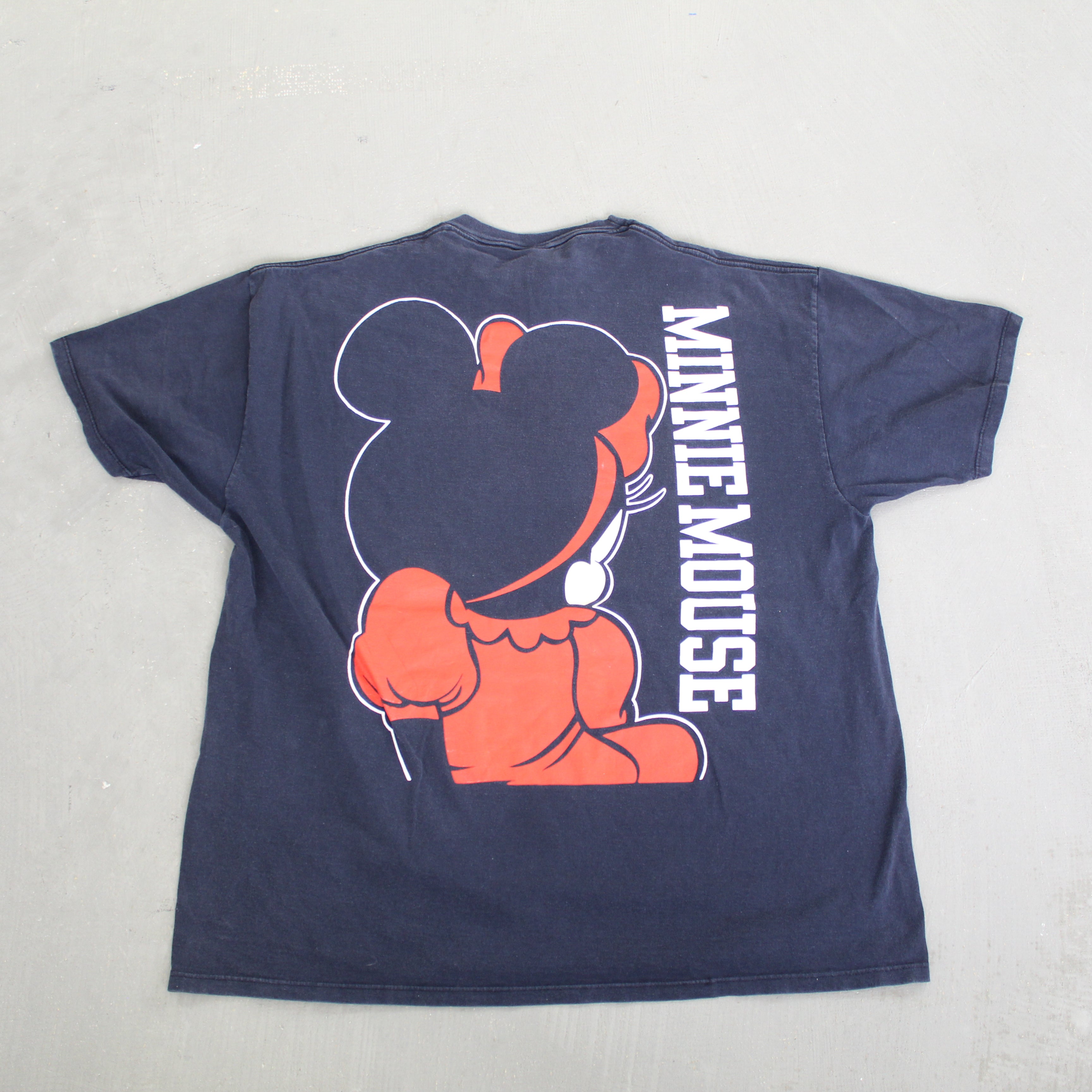 F- Vintage Disney Minnie Mouse Text & Graphic Tee