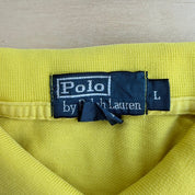 J- Vintage 00s Polo RL Big Pony Embroidered Logo Yellow Polo Shirt - L