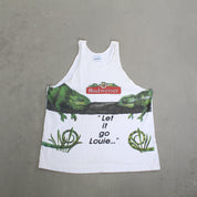 F- Vintage '99 Anheuser-Busch Budweiser Chameleon Jumbo Print Tank Top