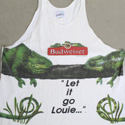 F- Vintage '99 Anheuser-Busch Budweiser Chameleon Jumbo Print Tank Top