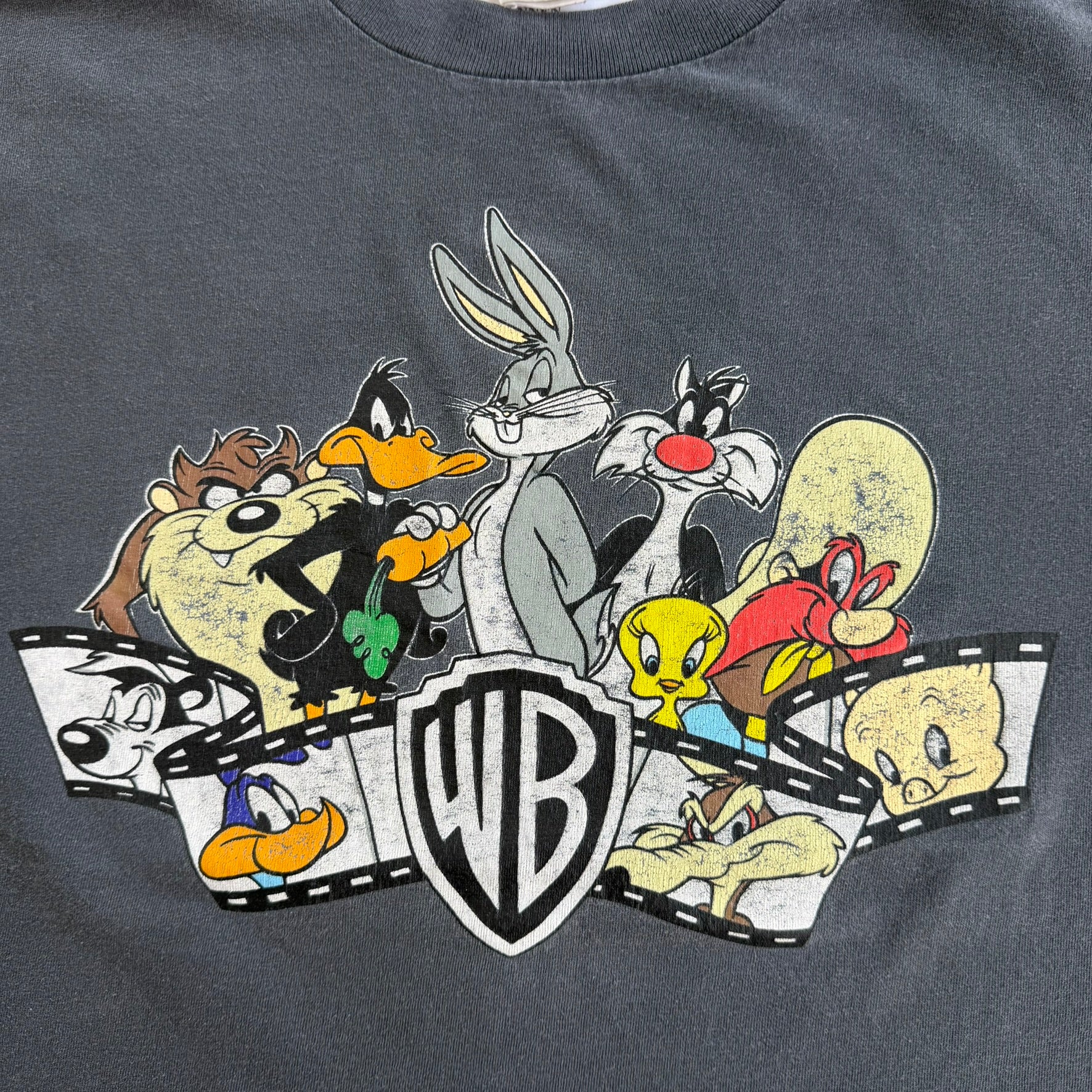 J- Vintage '91 Looney Tunes Warner Brothers Graphic Made In USA Single Stitch Tee - XL