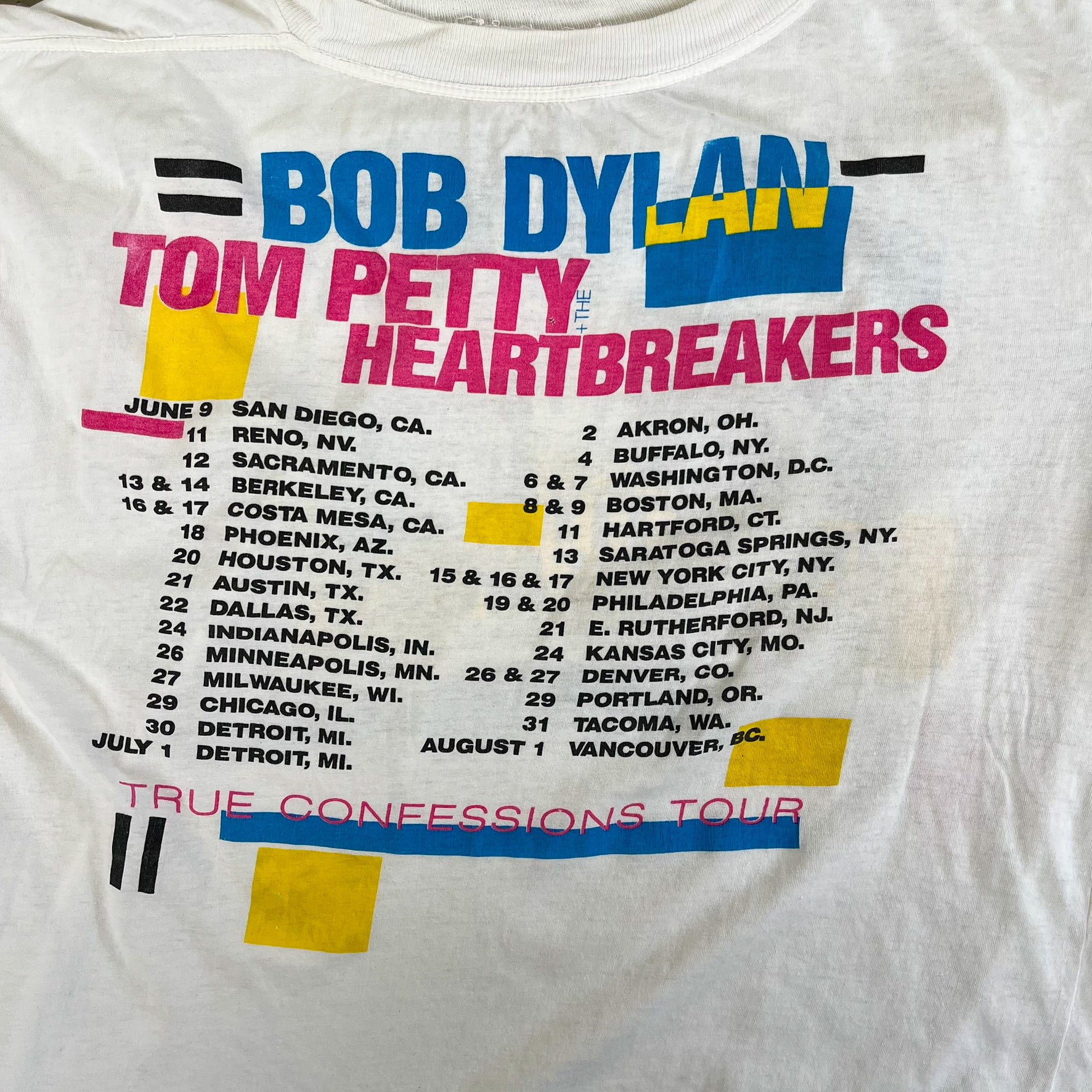 F- Vintage '86 Tom Petty & Bob Dylan True Confession Tour Single Stitch Tee