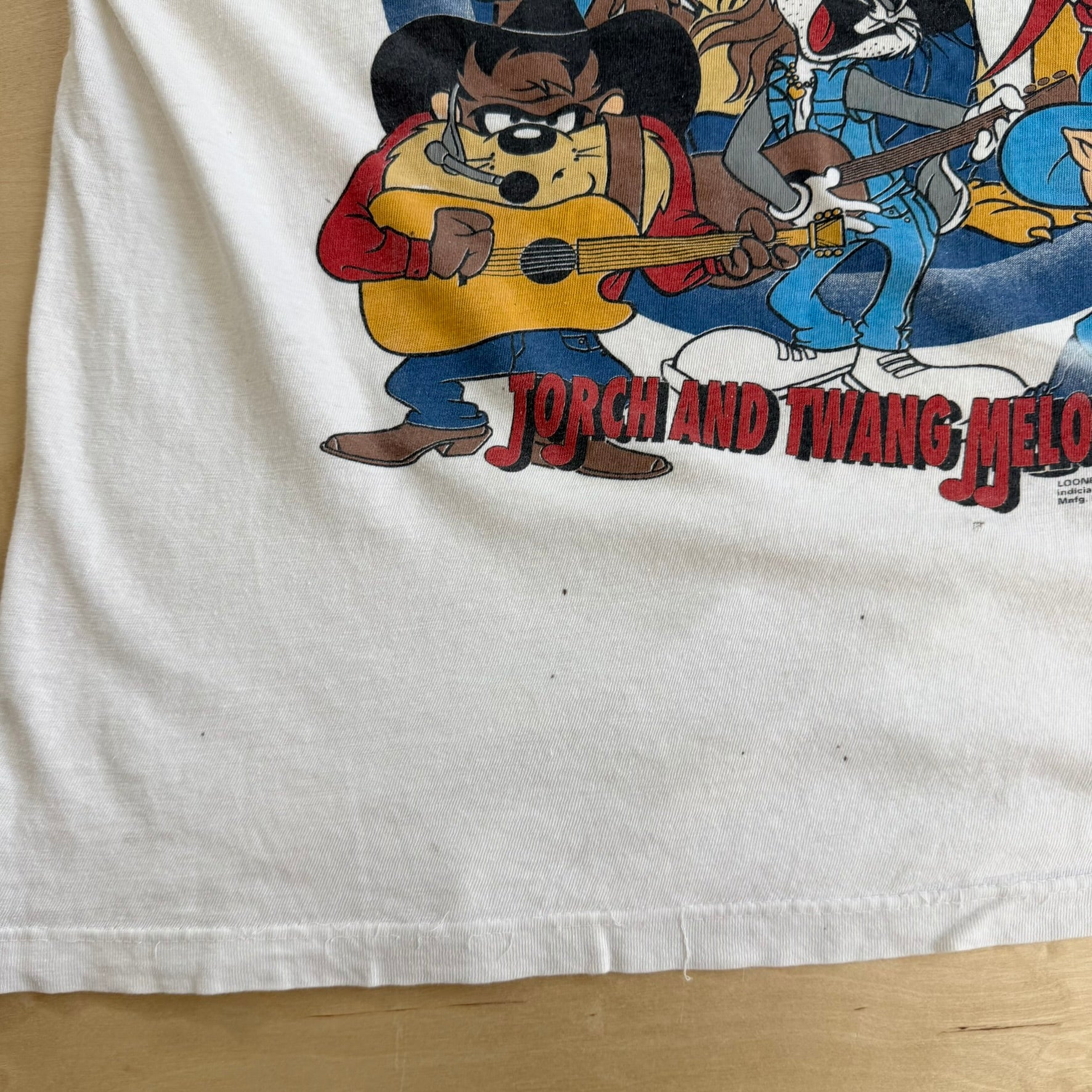 J- Vintage '93 Looney Tunes Country Tunes Graphic Single Stitch Tee - XL