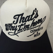 K- Black Cowboys & Beer Embroidered Snapback Hat - 35
