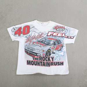 F- Vintage 2004 Nascar Sterling Marlin The Rocky Mountain Rush Jumbo Print Tee