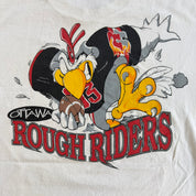 J- Vintage '93 Ottawa Rough Riders CFL Old Logo & Graphic Single Stitch Tee - L