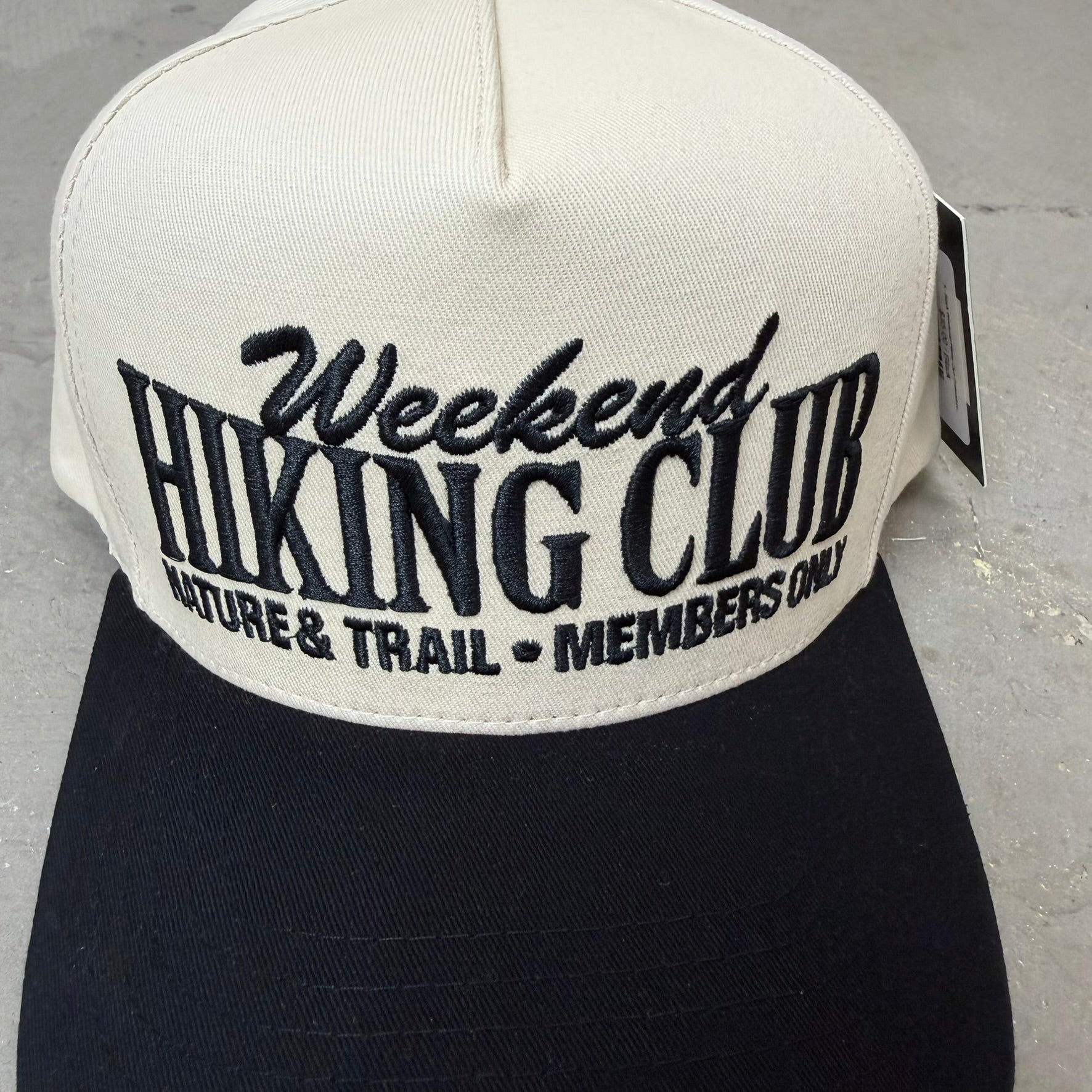 K- Black Weekend Hiking Club Embroidered Snapback Hat - 35
