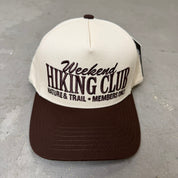 K- Brown Weekend Hiking Club Embroidered Snapback Hat - 35