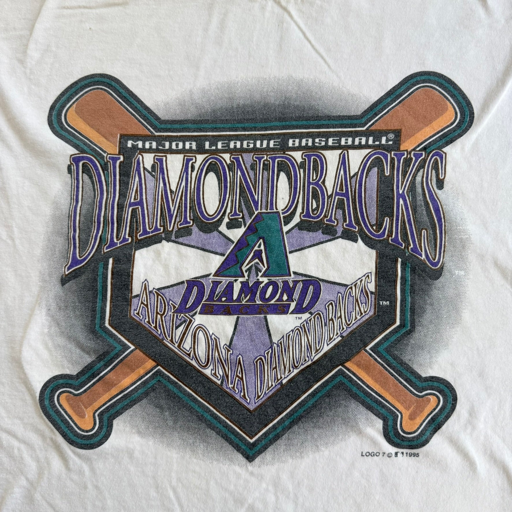 J- Vintage '95 Arizona Diamondbacks MLB Logo 7 Graphic Single Stitch Tee - XL
