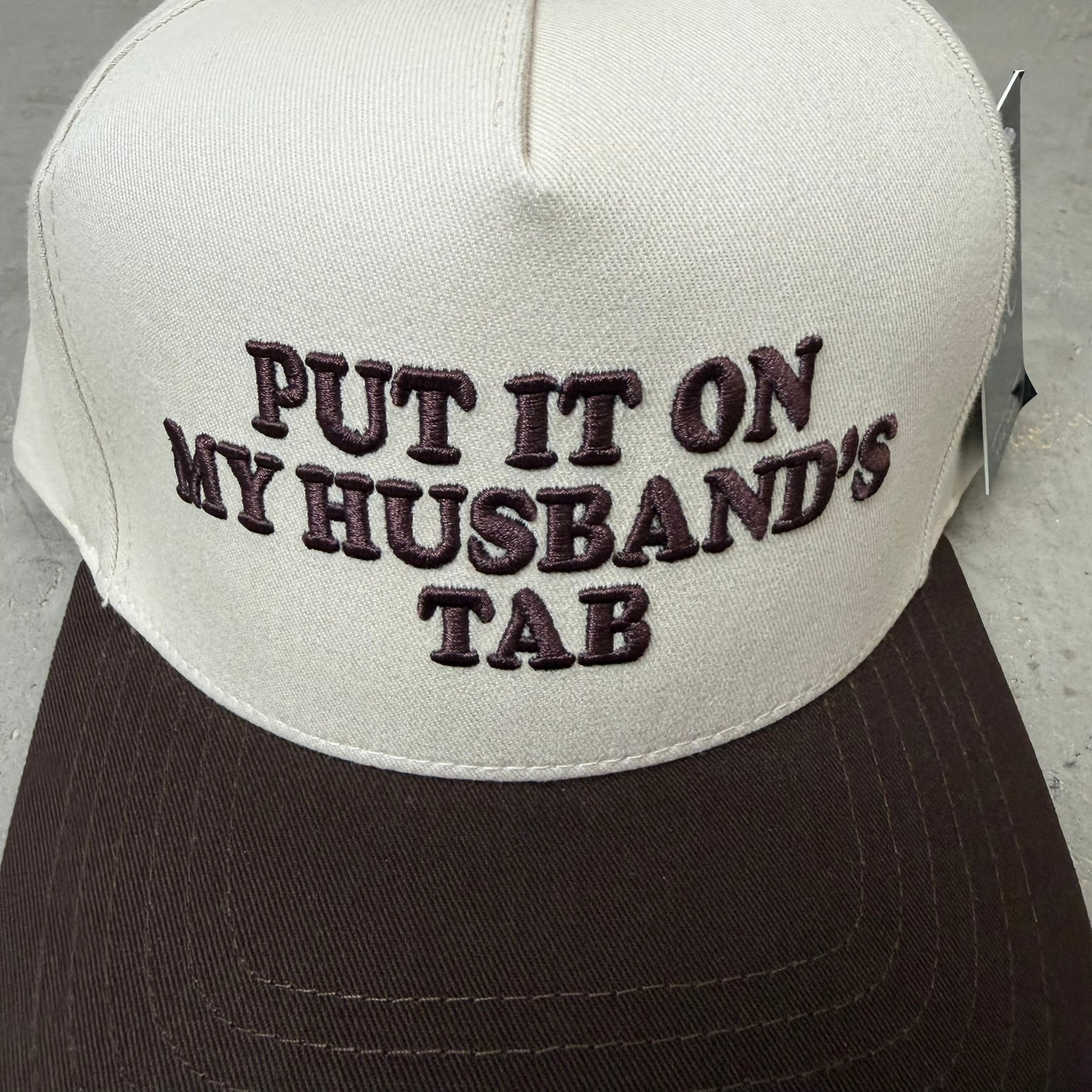 K- Brown Husband's Tab Embroidered Snapback Hat - 35