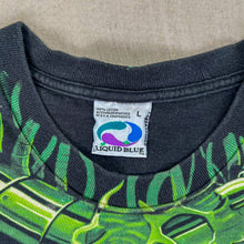 Load image into Gallery viewer, F- Vintage &#39;98 Liquid Blue Robot Skeleton Skull Jumbo Print Tee
