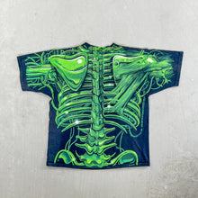Load image into Gallery viewer, F- Vintage &#39;98 Liquid Blue Robot Skeleton Skull Jumbo Print Tee
