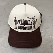 K- Brown Tequila Cowboy Club Embroidered Snapback Hat - 35
